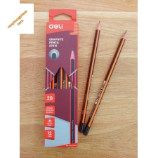 Bút Chì Gỗ Sọc Deli 3 góc nâu cam No. 37015 (Không gôm)