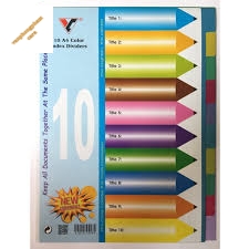 Bìa phân trang - A4, 10 Số, VC