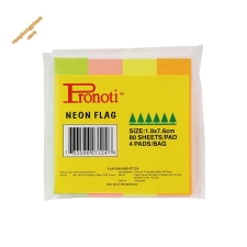 Giấy note UNI 4 màu dạ quang 3x4 inch (91mmx76mm)