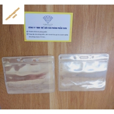 Bao đeo thẻ nhựa ( dẻo trong) ngang 9.8x6.5  ( 1 bịch 100 cái) 