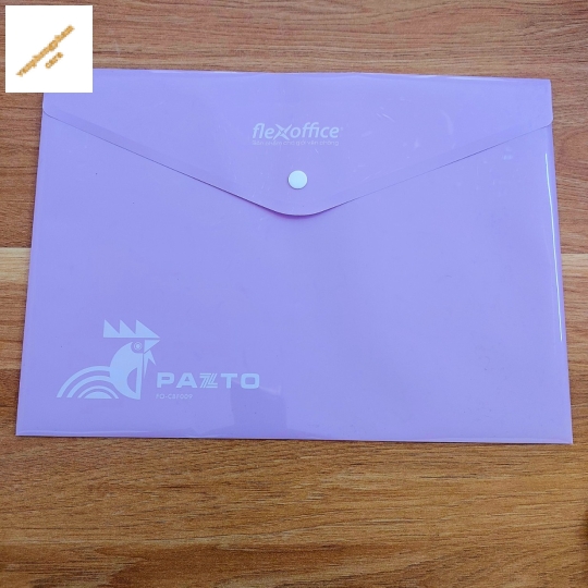 Bìa nút A4  1 ngăn FO-CBF009 4 màu pastel, tím