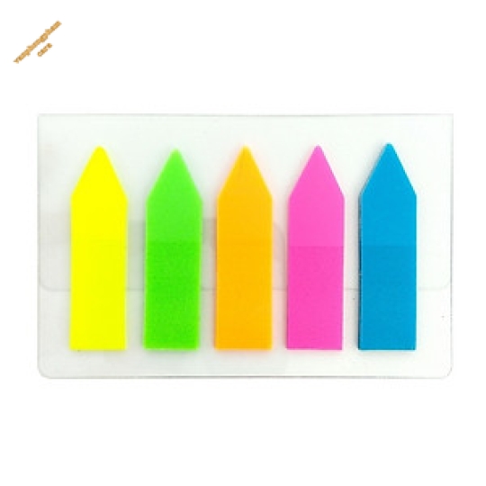 Miếng note nhựa 5 màu mũi tên Pronoti  12mmx45mm 45502