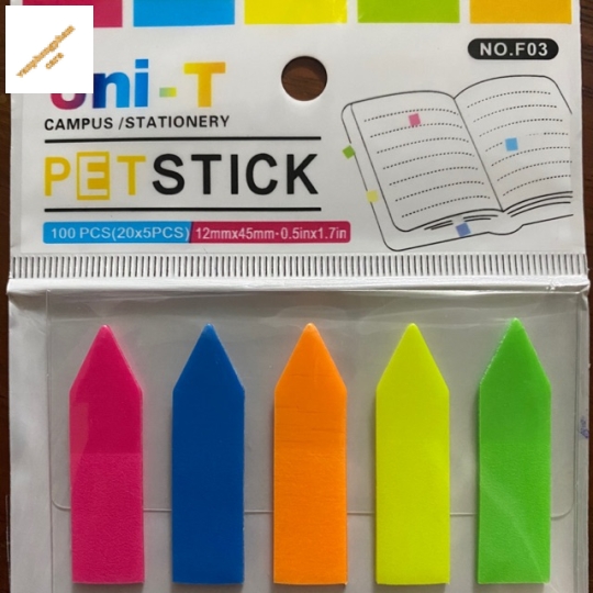 Giấy note UNI-Phân trang nhựa-5 màu mũi tên