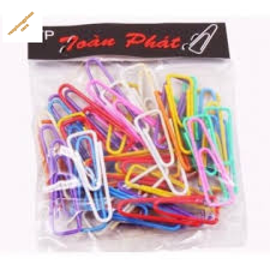 Kẹp giấy nhựa màu Toàn Phát (C62 đầu nhọn “40 cây”) 