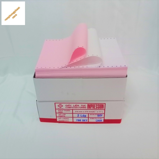 Giấy in liên tục 210 x279mm 2 liên chia 2
