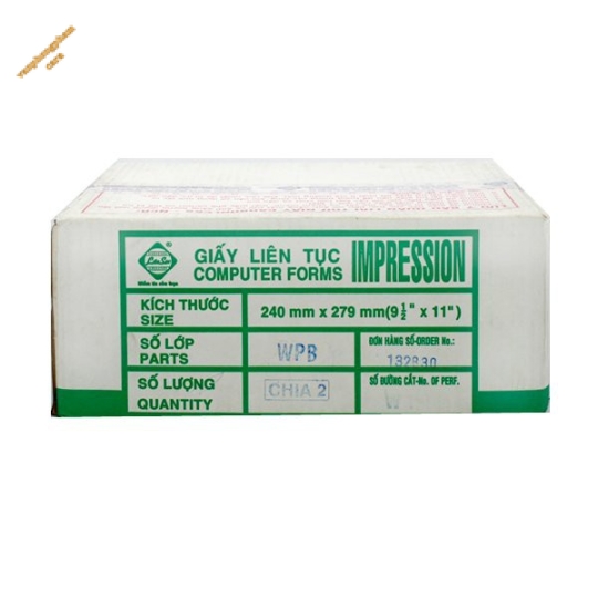 Giấy in liên tục 240x279mm 2 liên chia 2