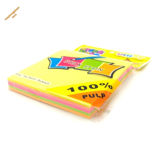 Giấy note UNI 4 màu dạ quang 3x3 (76mmx76mm)