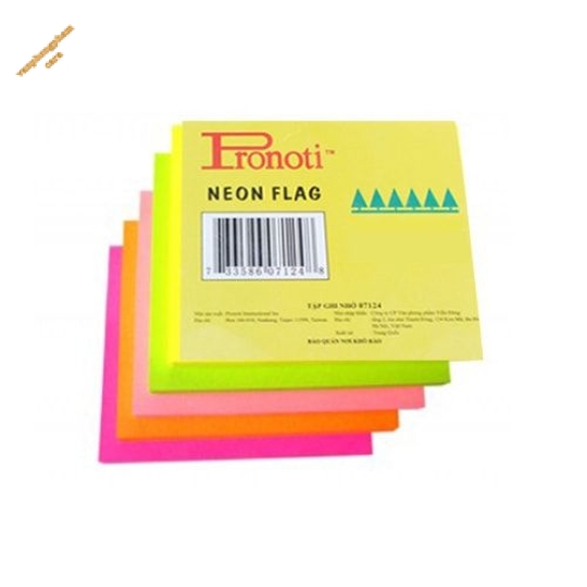 Giấy note 3x3 inch 76x76mm  1 màu dạ quang Pronoti 30383