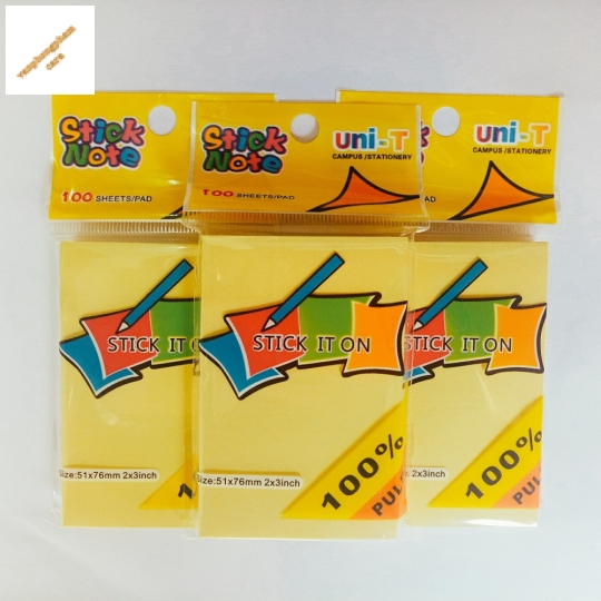 Giấy note UNI-3x2-Vàng (49mmx76mm)