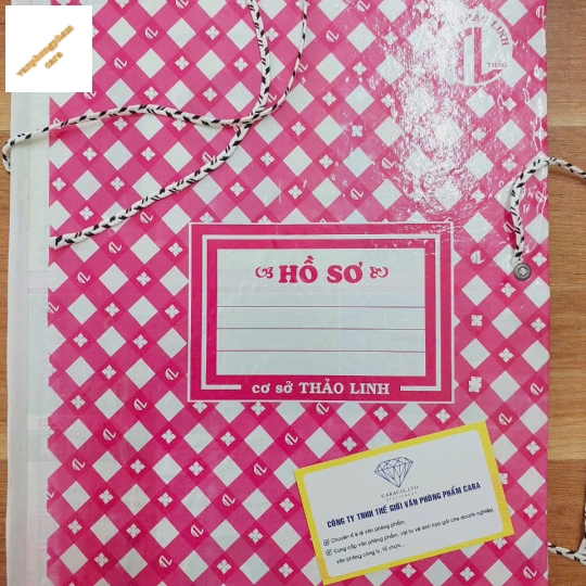 Bìa cột dây  - bìa 3 dây  15P - thảo linh  - loại tốt - màu hồng